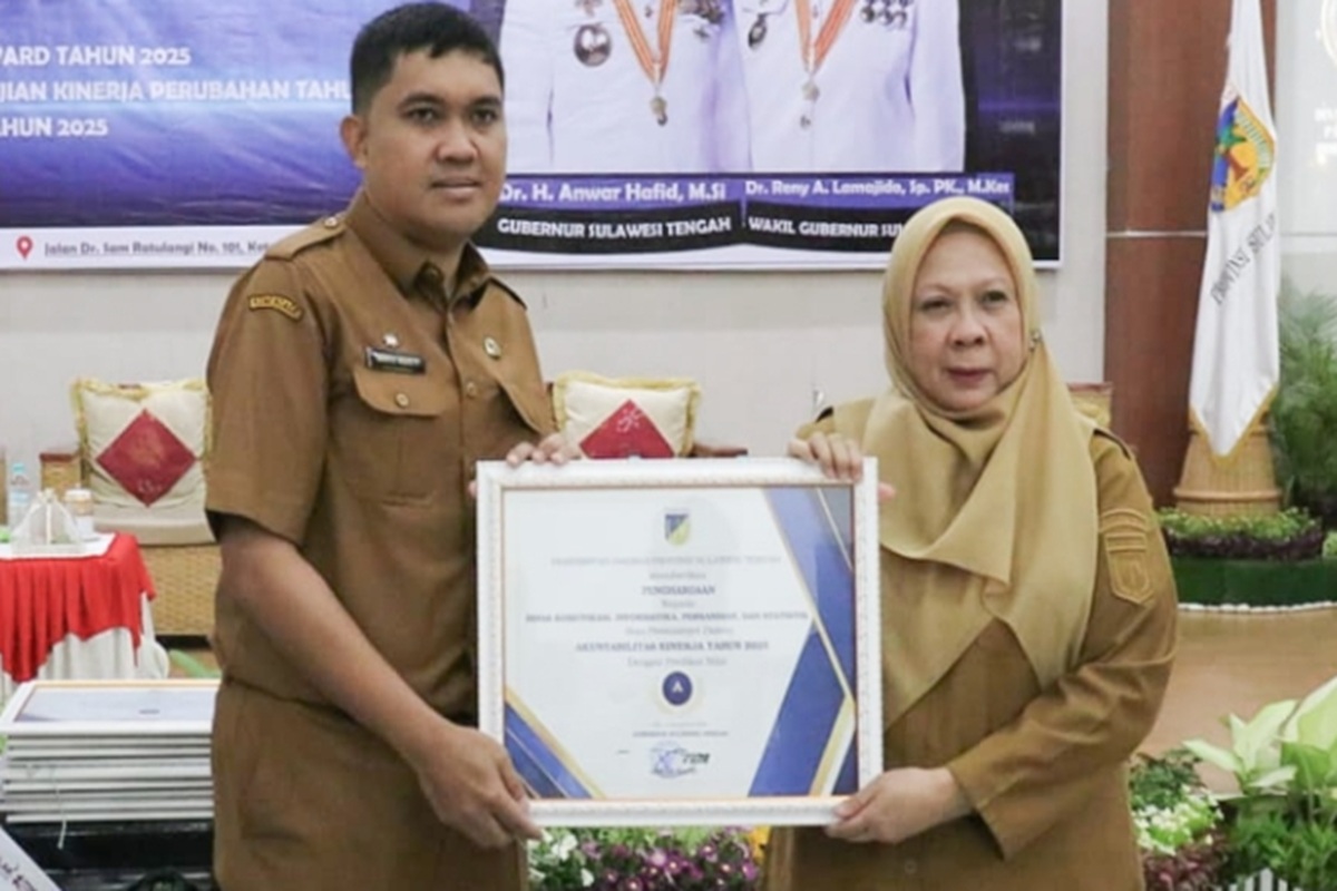 Diskominfosantik Sulteng Raih Predikat 'A' pada SAKIP Award 2025