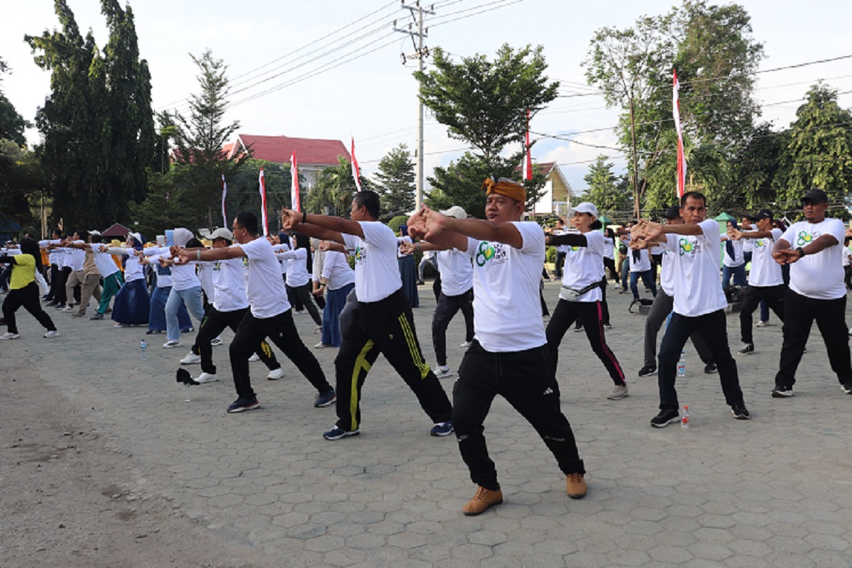 Kanwil Kemenag Sulteng Gelar Senam Sehat, Perkuat Sinergi di Peringatan HAB ke-80
