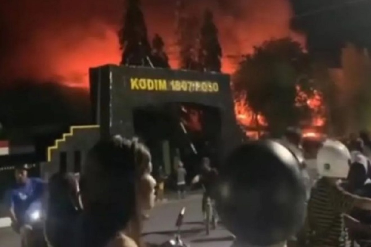 Markas Kodim Poso Terbakar Diduga Akibat Korsleting Listrik