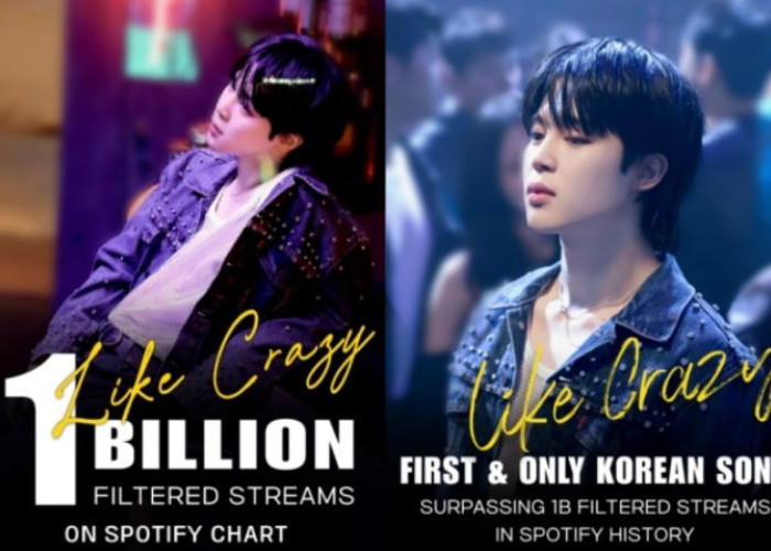 'Like Crazy' Milik Jimin BTS jadi Lagu Korea Pertama yang Lampaui 1 Miliar Streaming di Spotify