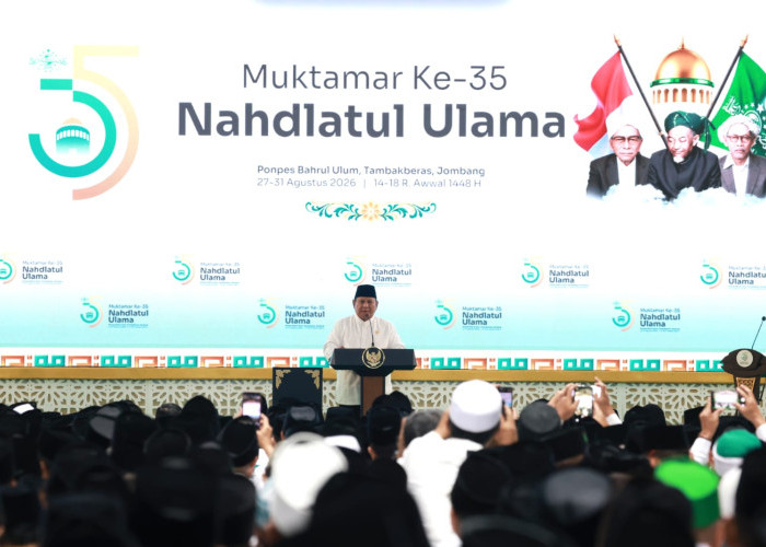 Pidato Prabowo di Muktamar NU Bikin Peserta Bergemuruh