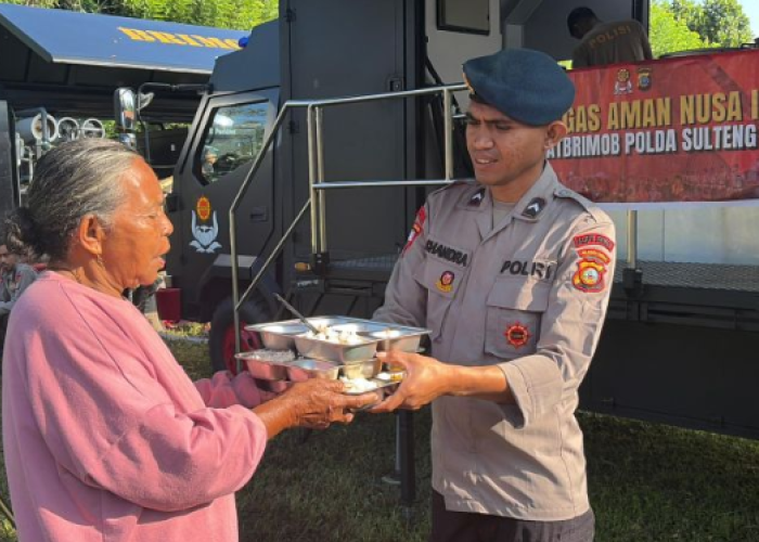 Brimob Sulteng Operasikan Dapur Lapangan dan Water Treatment di Sigi
