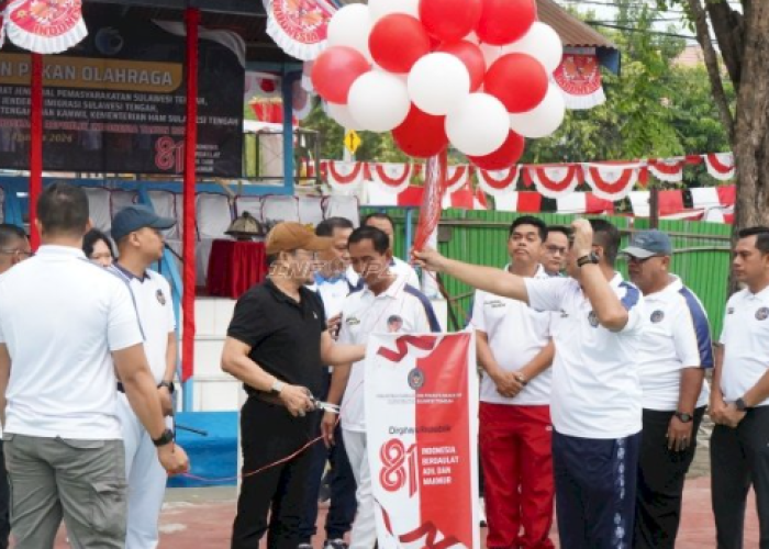 Pekan Olahraga HUT RI di Kanwil Ditjenpas Sulteng Dibuka, Layanan Lapas Jadi Sorotan