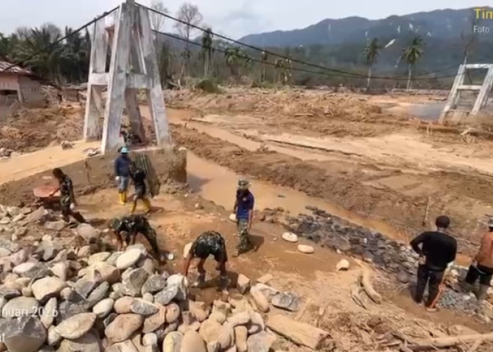 Pemulihan Pascabencana Dipercepat, Jembatan Penghubung Desa di Tapanuli Tengah Terus Dibangun
